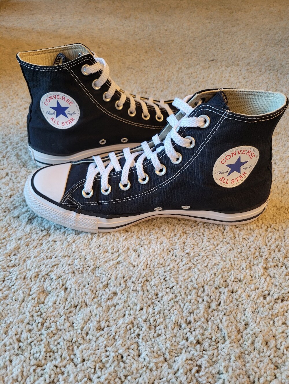 Converse High Top Sneakers in Black and White Excellent Condition, Clean Inside